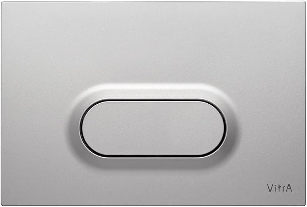 VitrA Loop O 740-1086 Tek Butonlu Kumanda Paneli, Parmak İzi Bırakmayan, Hijyenik Kaplama, Mat Krom