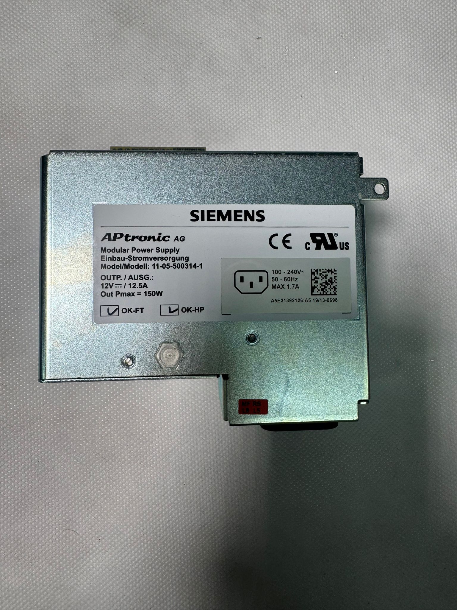 Siemens  11-05-500314-1  Modular Power Supply (Modüler Güç Kaynağı)