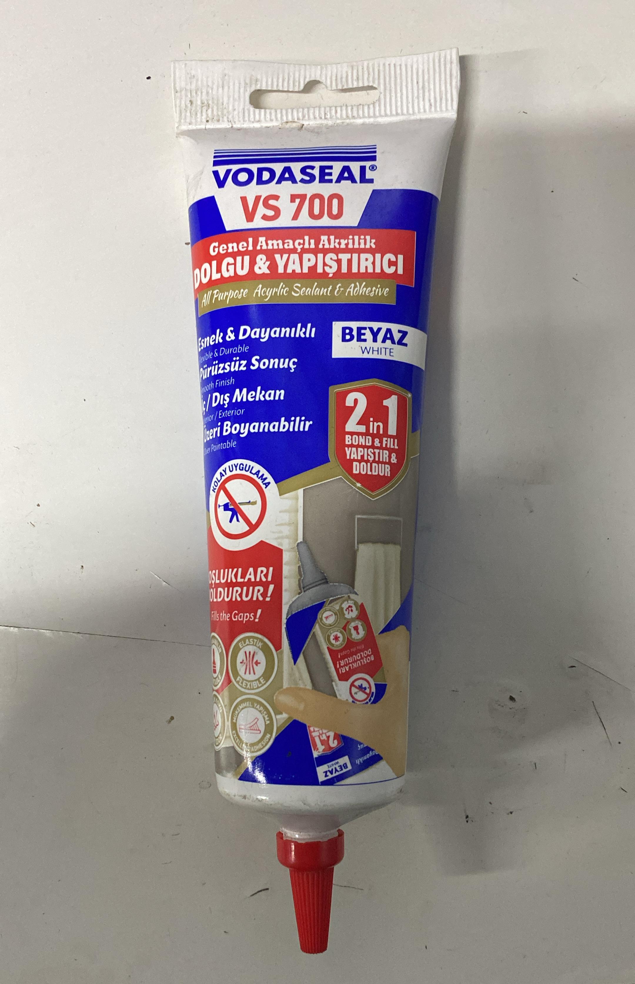 Vodaseal VS700 Genel Amaçlı Esnek Boyanabilir Akrilik Mastik Beyaz 400 gr