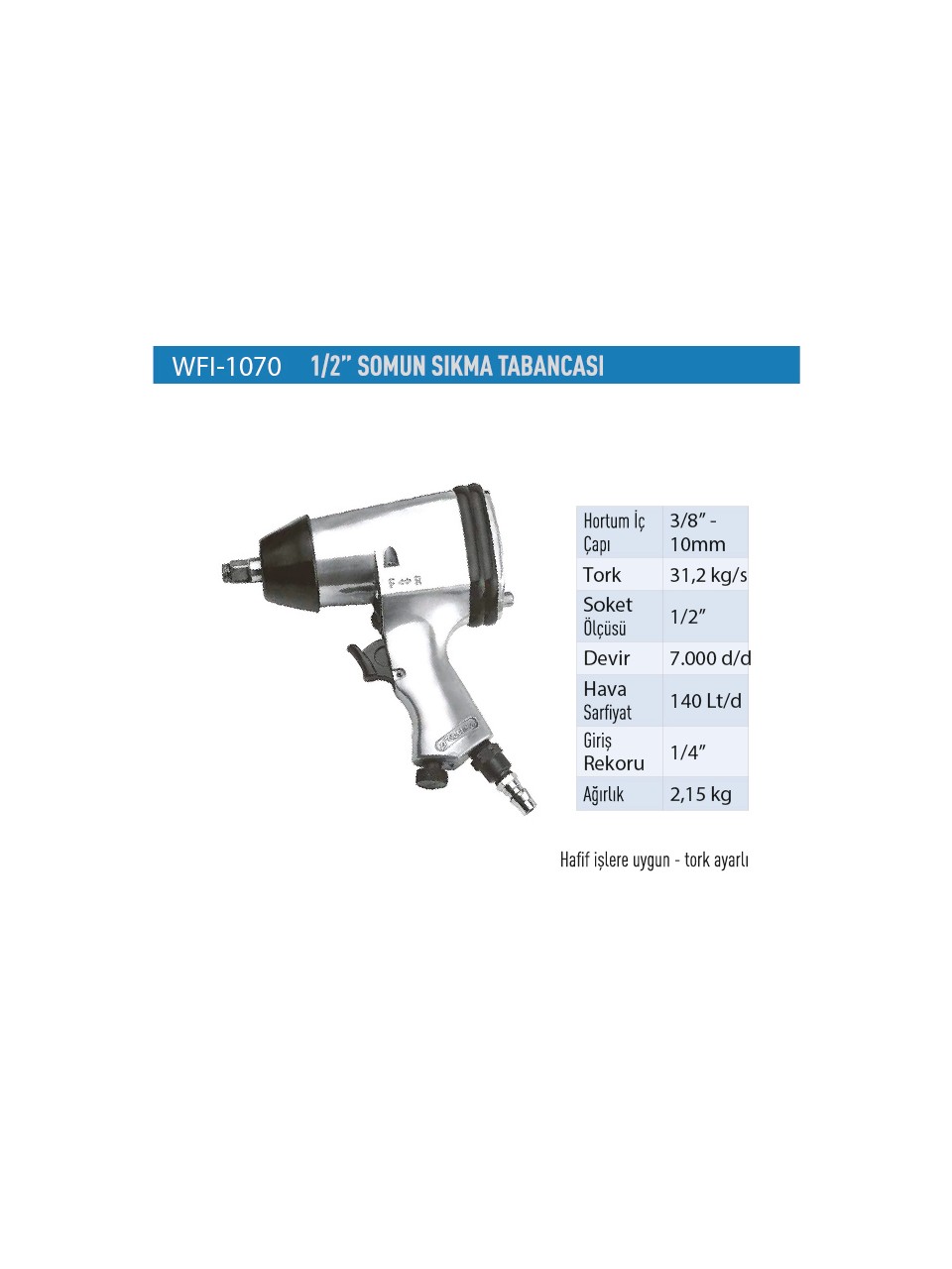 Wufu WFI-1070 Havalı Somun Sıkma Makinesi