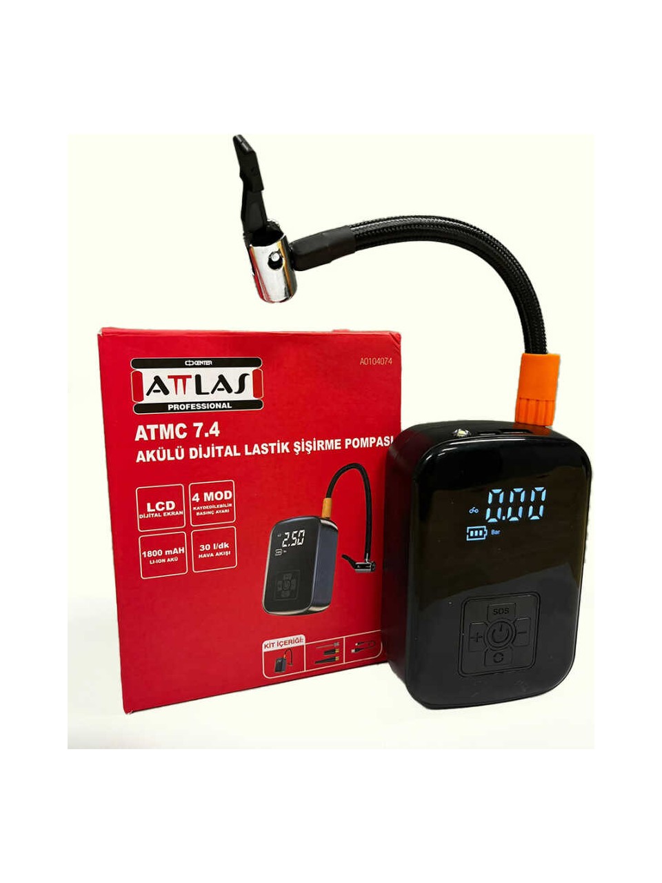 Attlas Atmc 7.4 Akülü Dijital Lastik Pompası A0104074 Atlas
