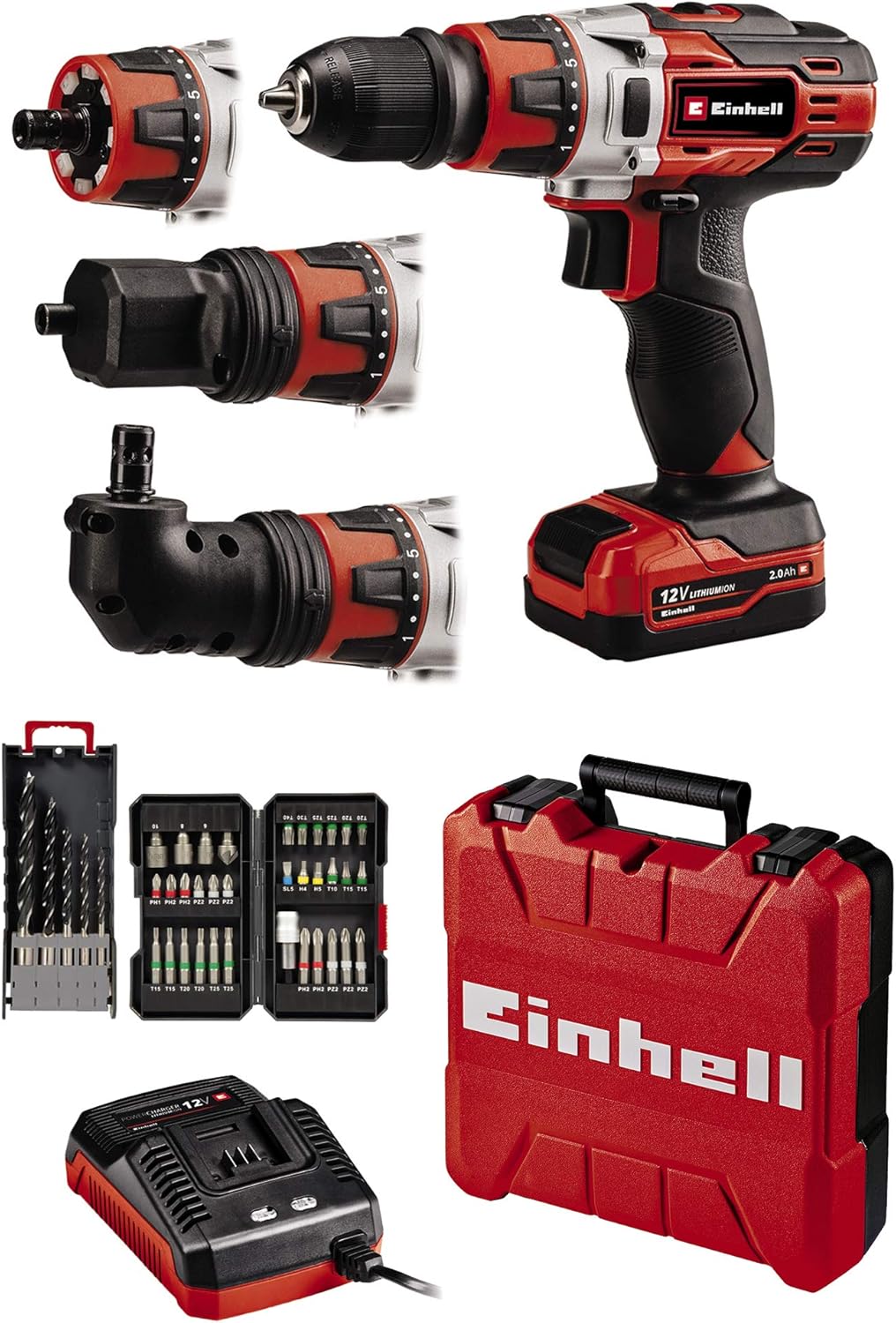 Einhell TE-CD 12/1 3X-Li +39 (1x2,0Ah), Akülü Vidalama Kırmızı/Siyah